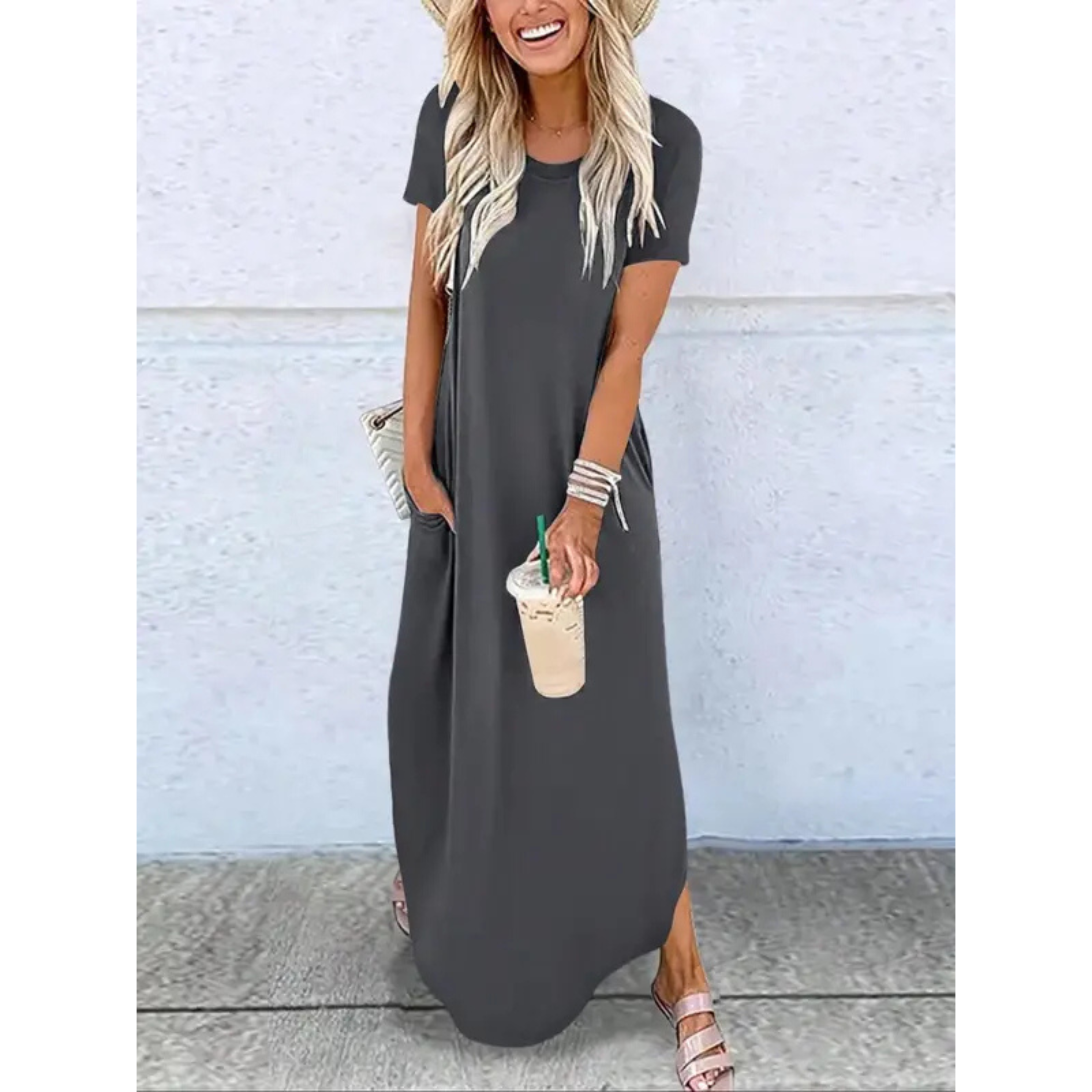 Ellery Canberra™ | Rena – Casual Summer Round Neck Maxi Dress