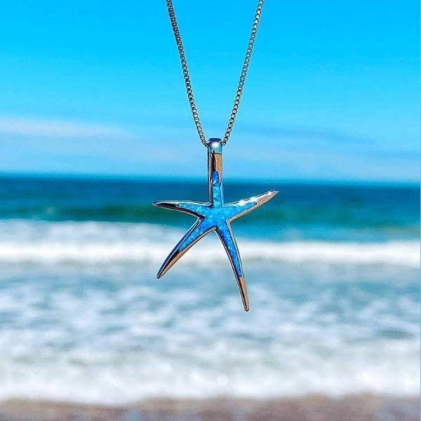 Ellery Canberra™ - Starfish | Silver and Blue Opal Necklace