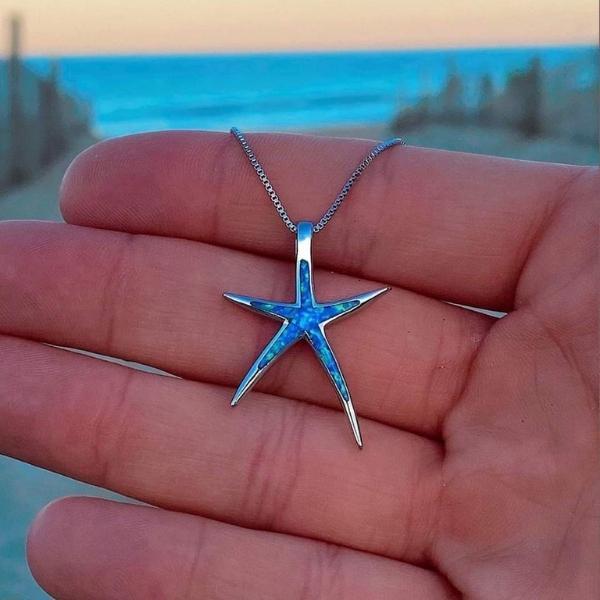 Ellery Canberra™ - Starfish | Silver and Blue Opal Necklace