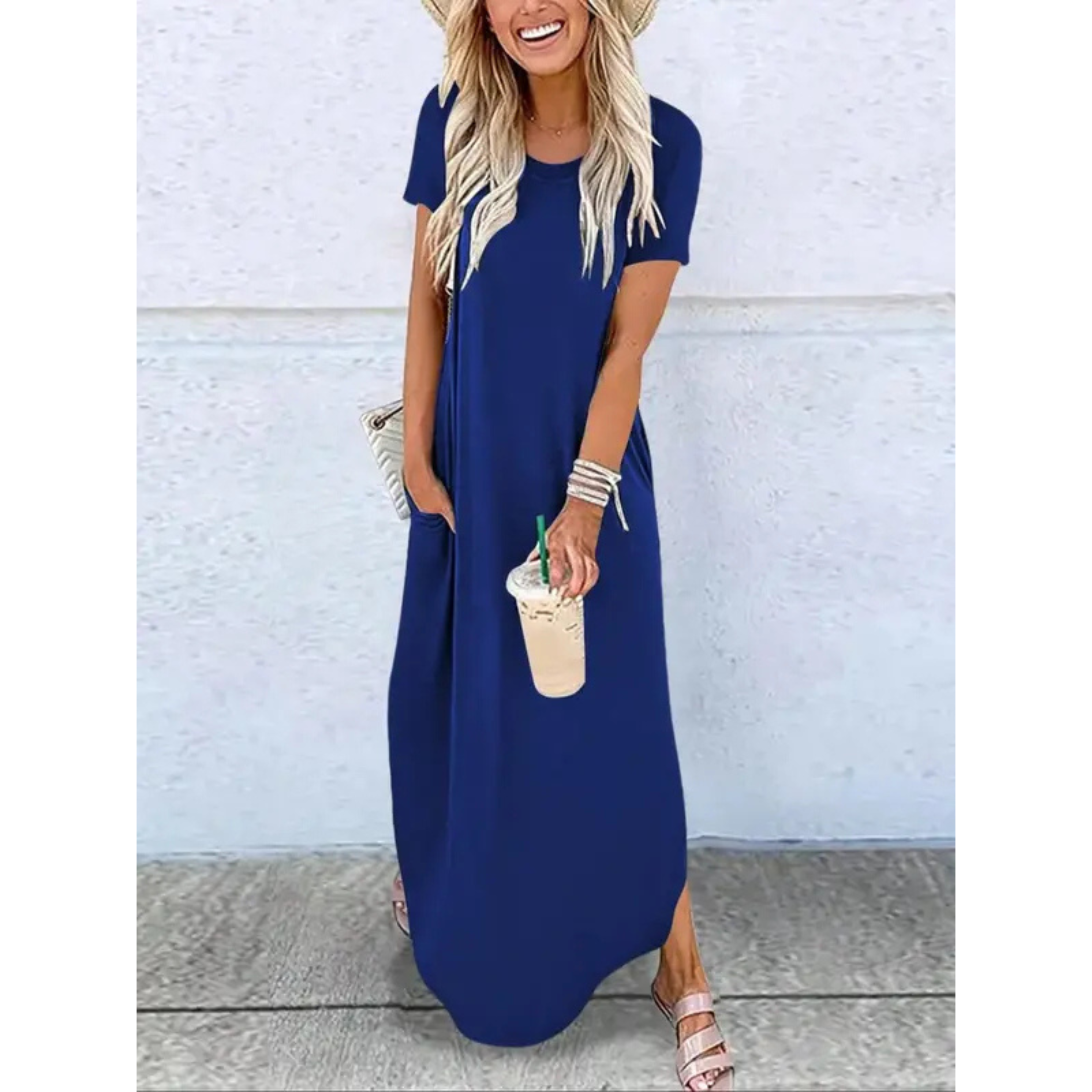 Ellery Canberra™ | Rena – Casual Summer Round Neck Maxi Dress