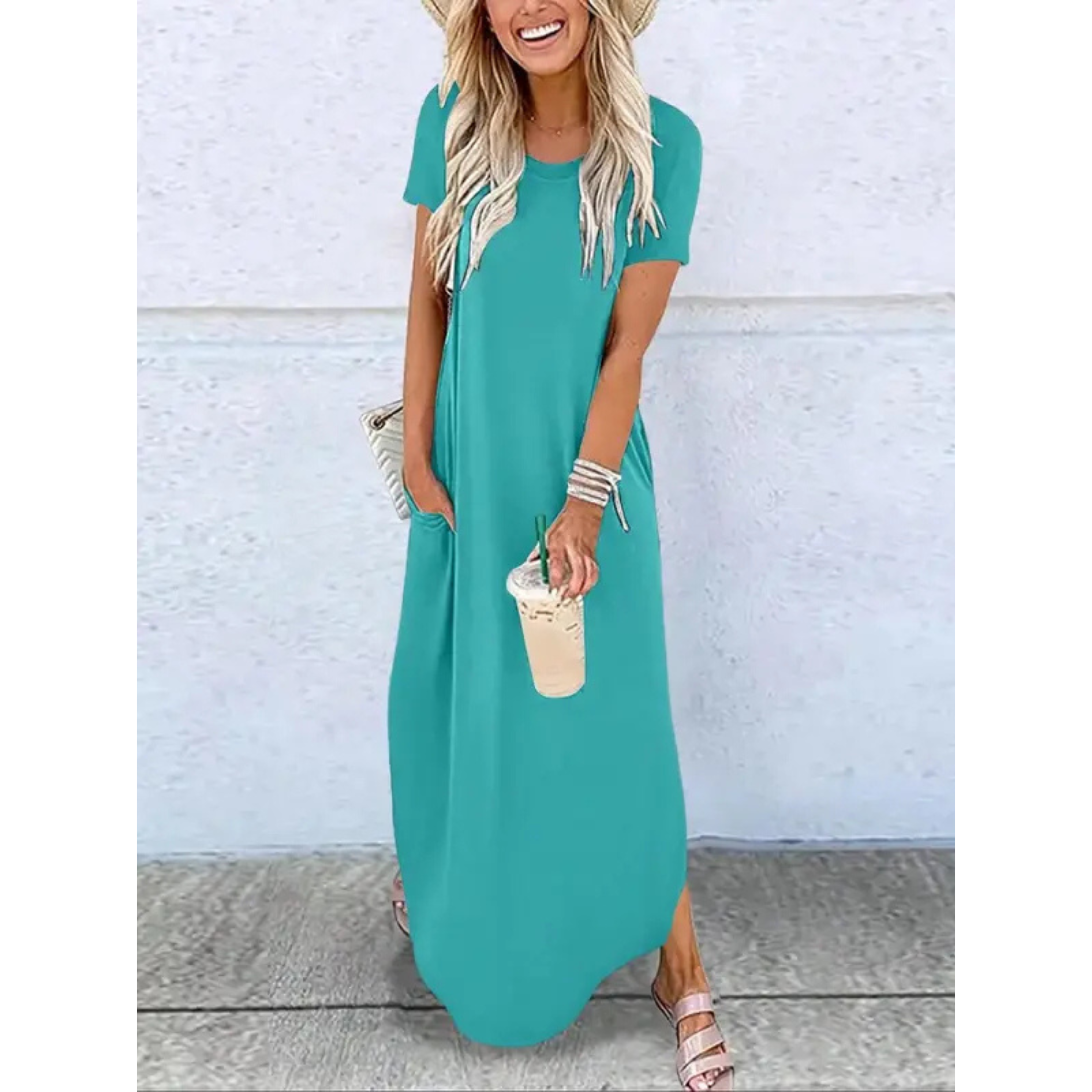 Ellery Canberra™ | Rena – Casual Summer Round Neck Maxi Dress