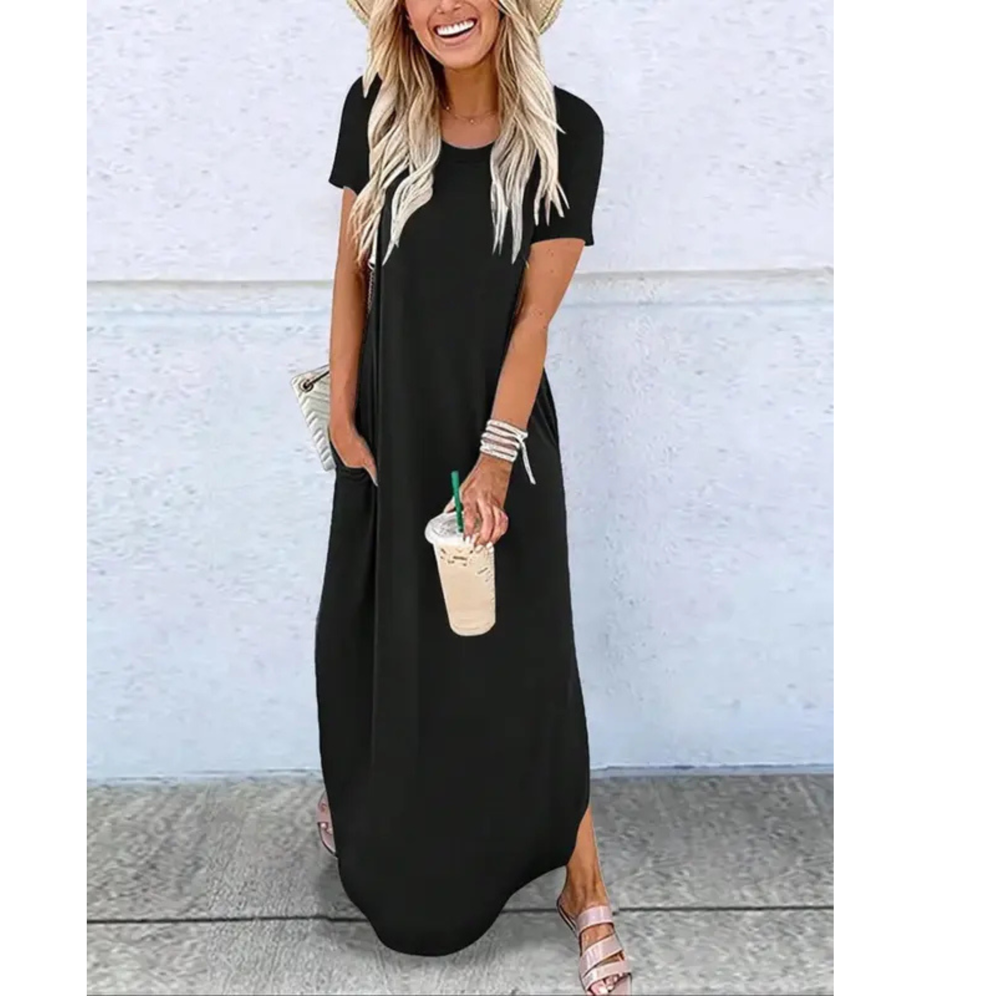 Ellery Canberra™ | Rena – Casual Summer Round Neck Maxi Dress