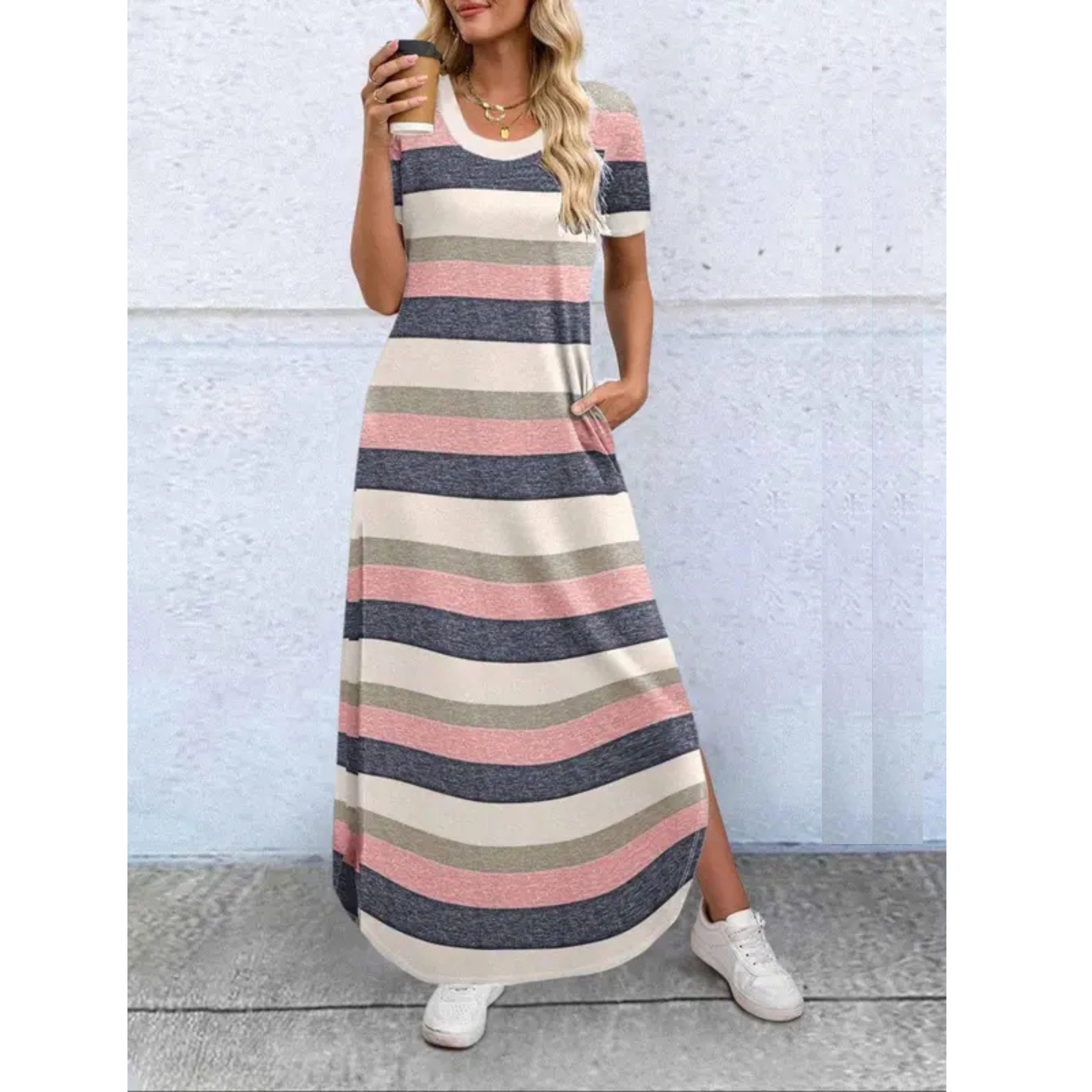 Ellery Canberra™ | Rena – Casual Summer Round Neck Maxi Dress
