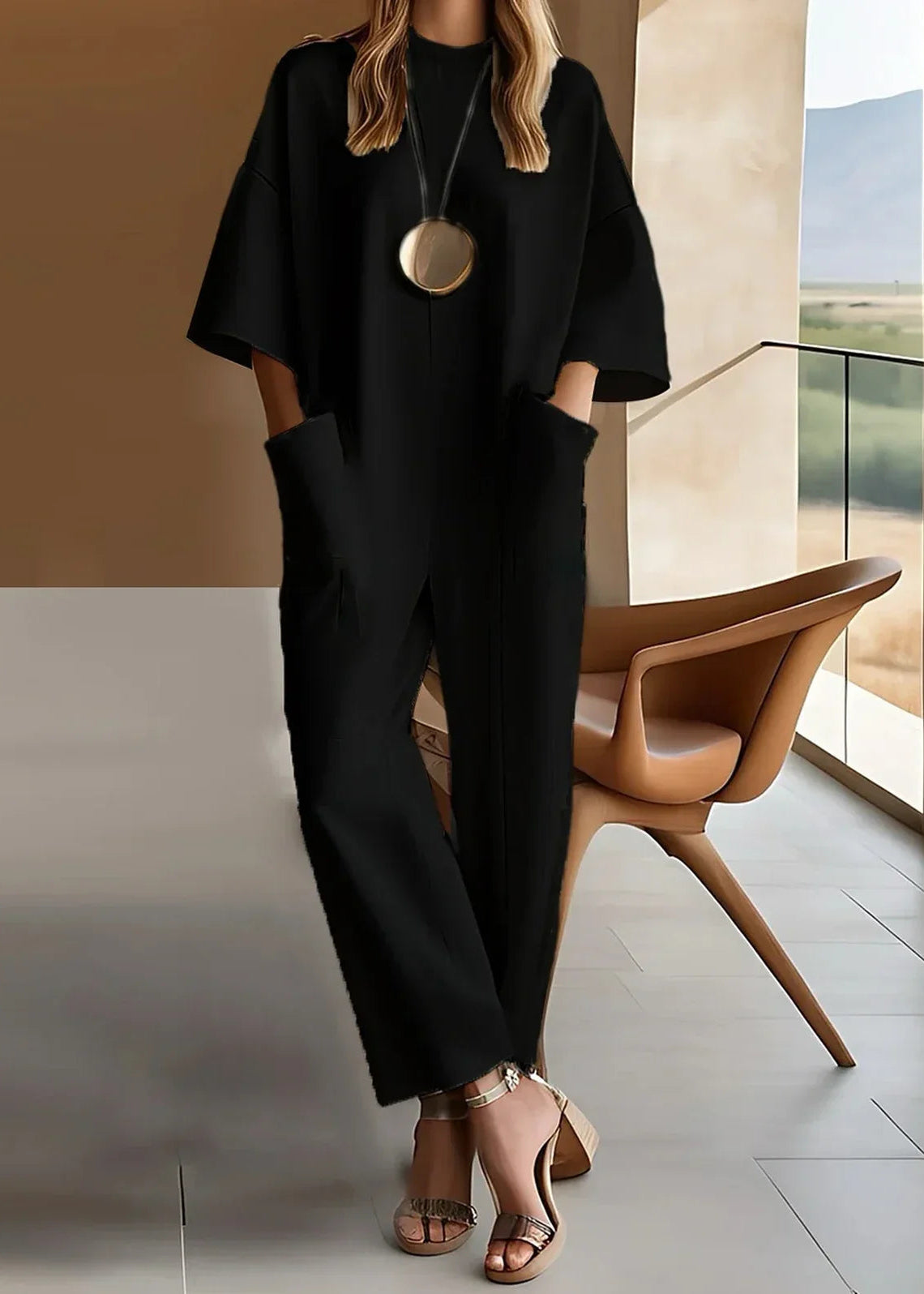 Ellery Canberra Elizina™ | Elegante jumpsuit met korte mouwen