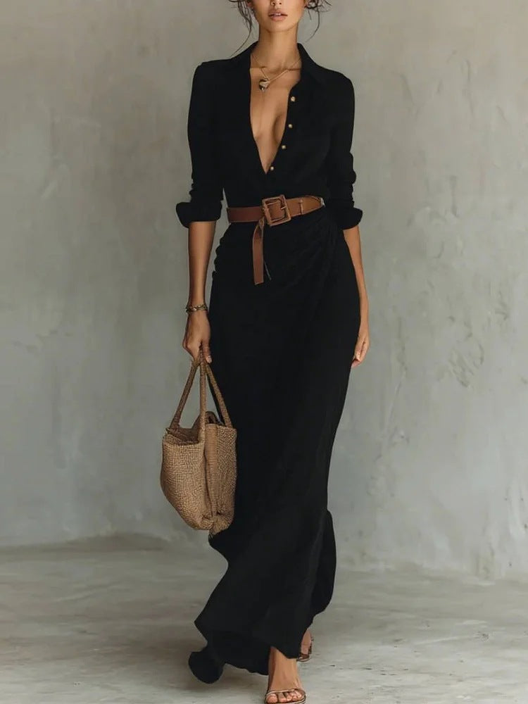 Ellery Canberra™ | Thames | Lapel-Wrap Maxi Dress