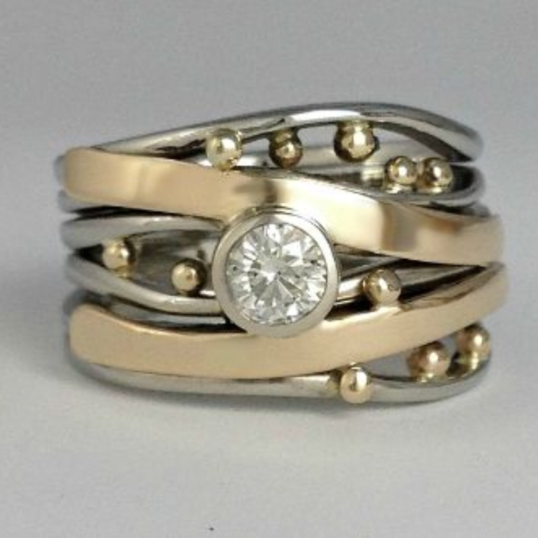 Ellery Canberra™ - Royal |  Vintage Gold Inlaid Zirconia Ring