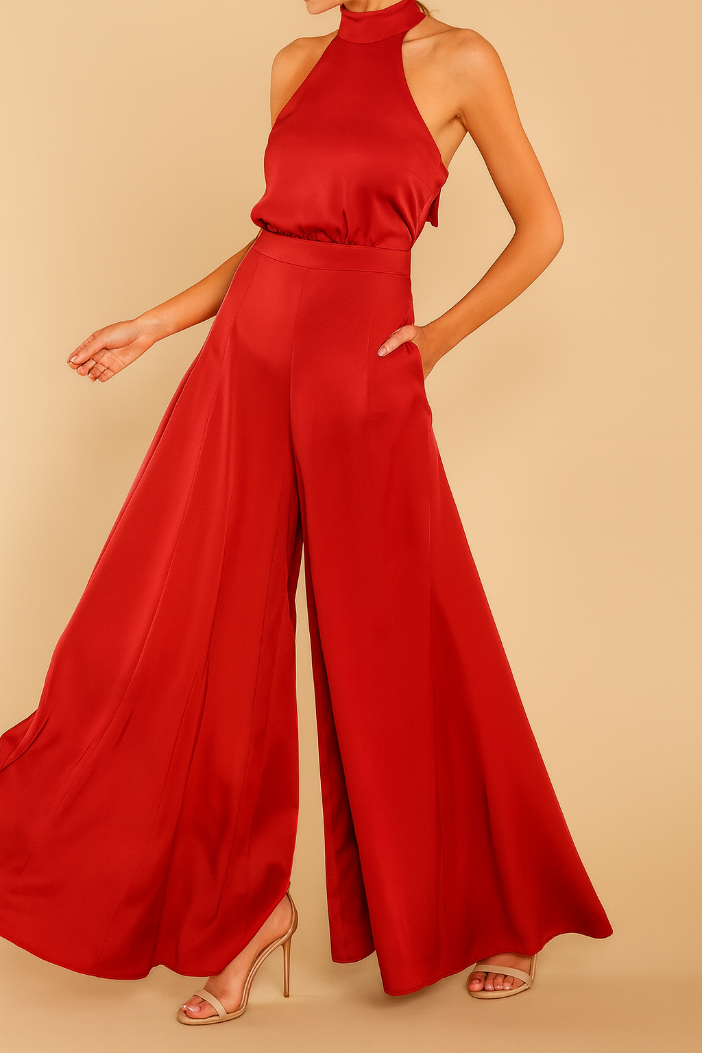 Ellery Canberra Luxi | Halter Satin Jumpsuit