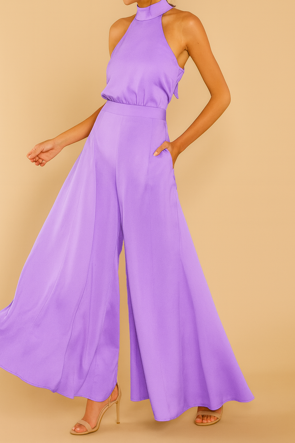 Ellery Canberra Luxi | Halter Satin Jumpsuit