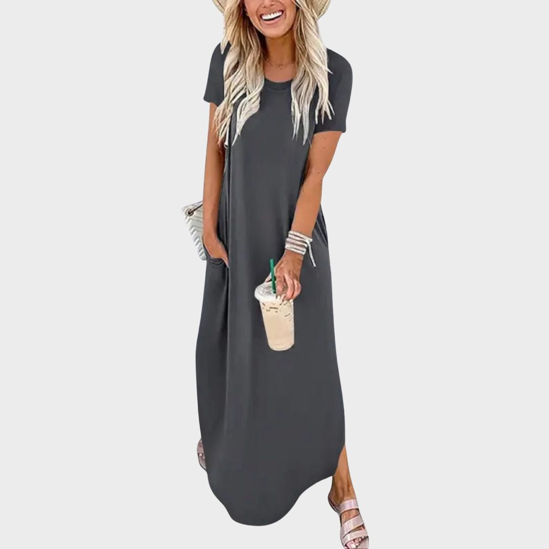 Ellery Canberra™ | Rena – Casual Summer Round Neck Maxi Dress