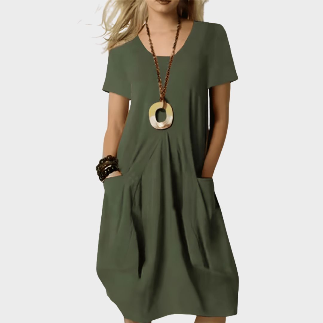Ellery Canberra™ | Willow - Elegant Cotton Dress With Belly Cover