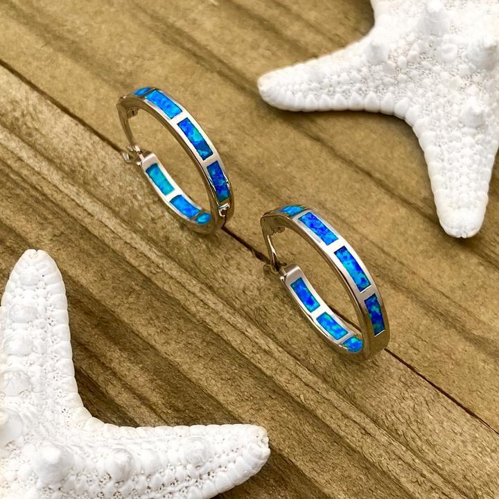 Ellery Canberra™ - Blue | Ocean Inspired Luxury Silver and Opal Earrings