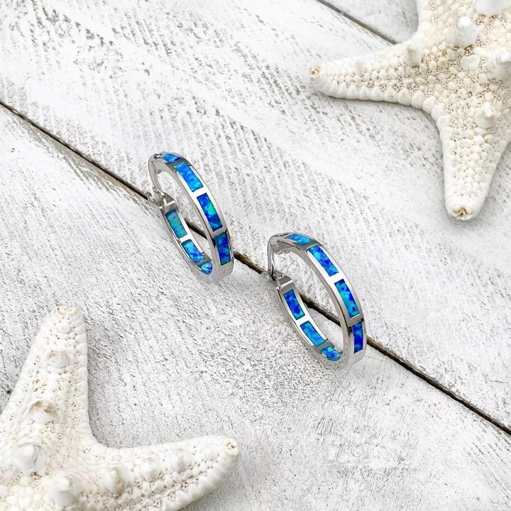 Ellery Canberra™ - Blue | Ocean Inspired Luxury Silver and Opal Earrings