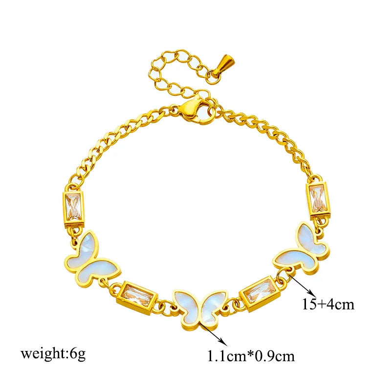 Ellery Canberra™ - Bree | White Square Crystal Butterfly Bracelet