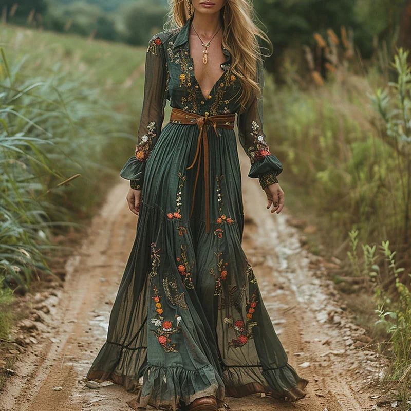 Ellery Canberra™ | Auré - Boho Floral Maxi Dress