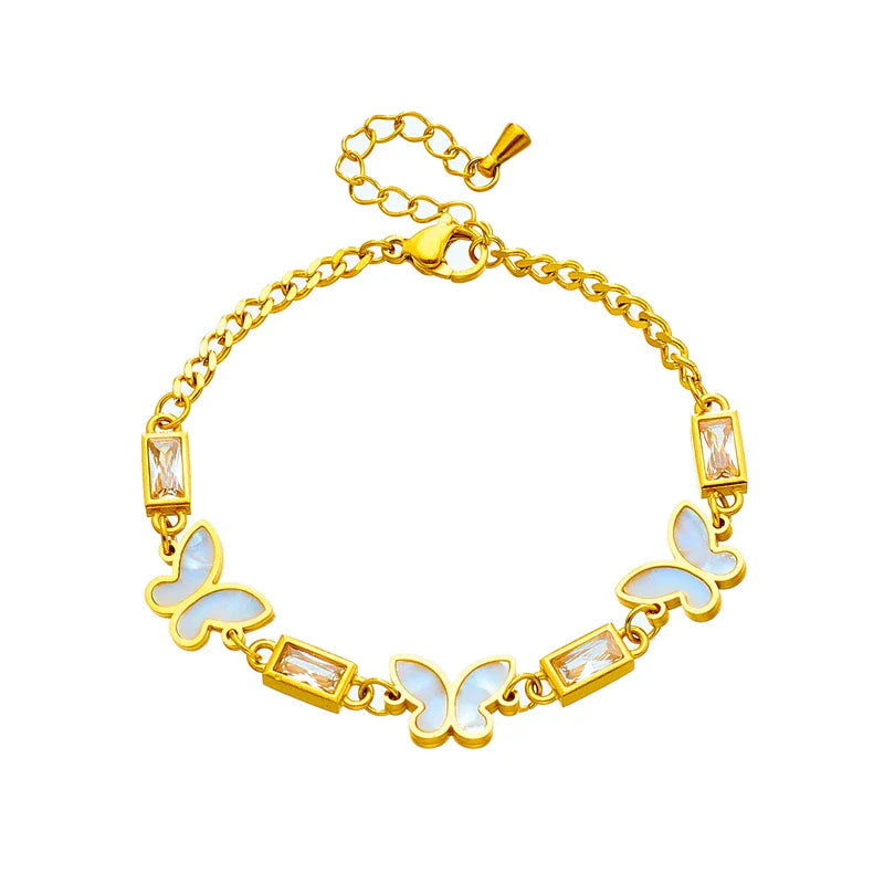 Ellery Canberra™ - Bree | White Square Crystal Butterfly Bracelet