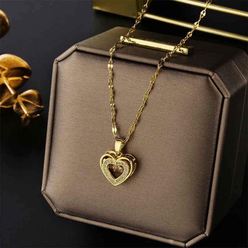 Ellery Canberra™ - Luna | Luxury Zircon Crystal Heart Necklace