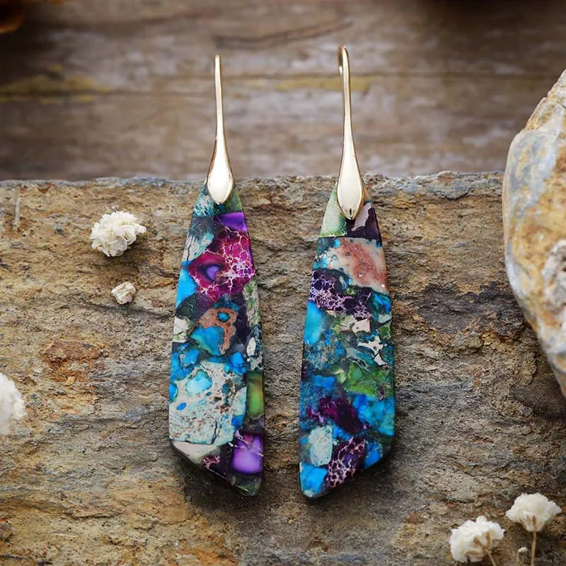 Ellery Canberra™ - Amelia | Vintage Earrings With Colored Natural Stones