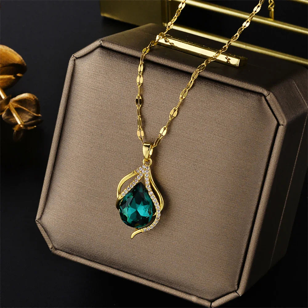 Ellery Canberra™ - Luna | Luxury Zircon Crystal Drop Necklace