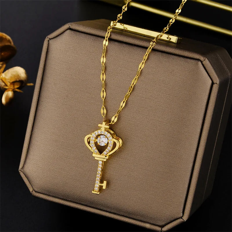 Ellery Canberra™ - Luna | Luxury Zircon Crystal Key Necklace
