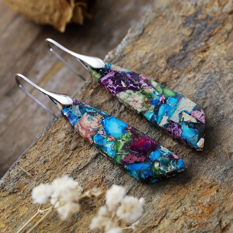 Ellery Canberra™ - Amelia | Vintage Earrings With Colored Natural Stones