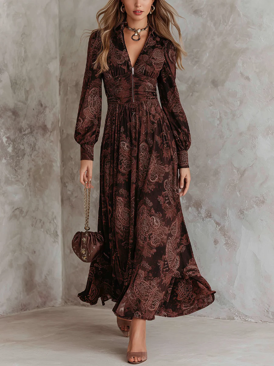 Ellery Canberra™ | Amelia - Paisley Zip Waist Maxi Dress