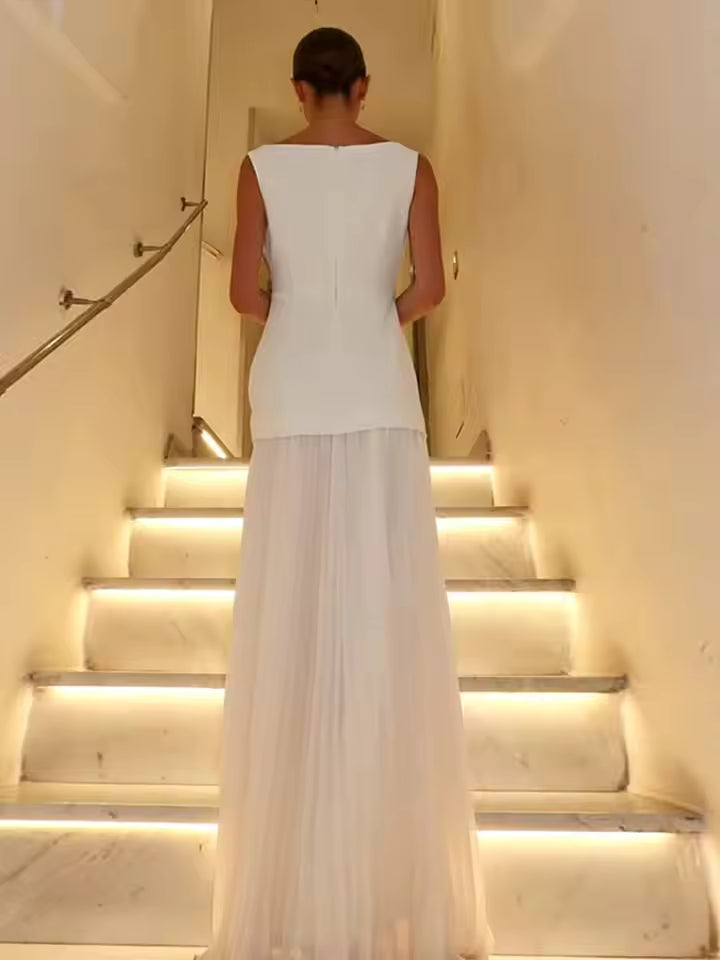 Ellery Canberra™ | Vivienne - Sleeveless Dress With Flowing Pleats