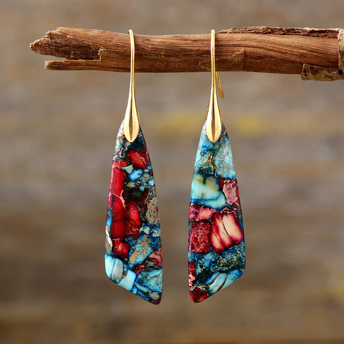 Ellery Canberra™ - Amelia | Vintage Earrings With Colored Natural Stones
