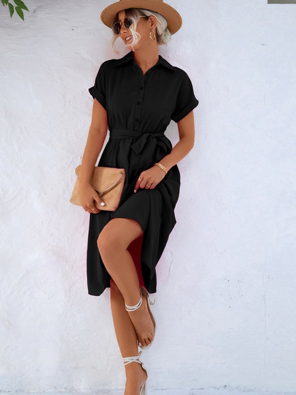 Ellery Canberra™ | Britany - Button-Up Shirt Dress with Waist Tie