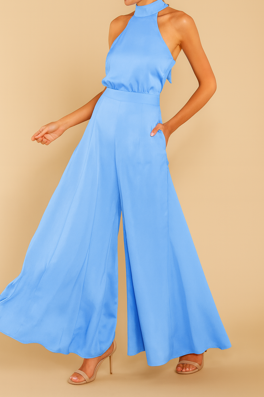 Ellery Canberra Luxi | Halter Satin Jumpsuit