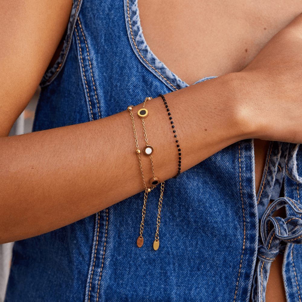 Ellery Canberra™ - Gracie | Onyx & White Stone Bracelet
