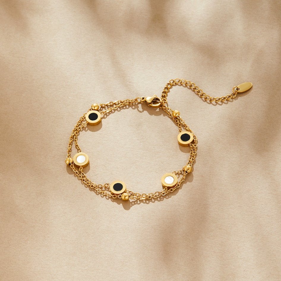 Ellery Canberra™ - Gracie | Onyx & White Stone Bracelet