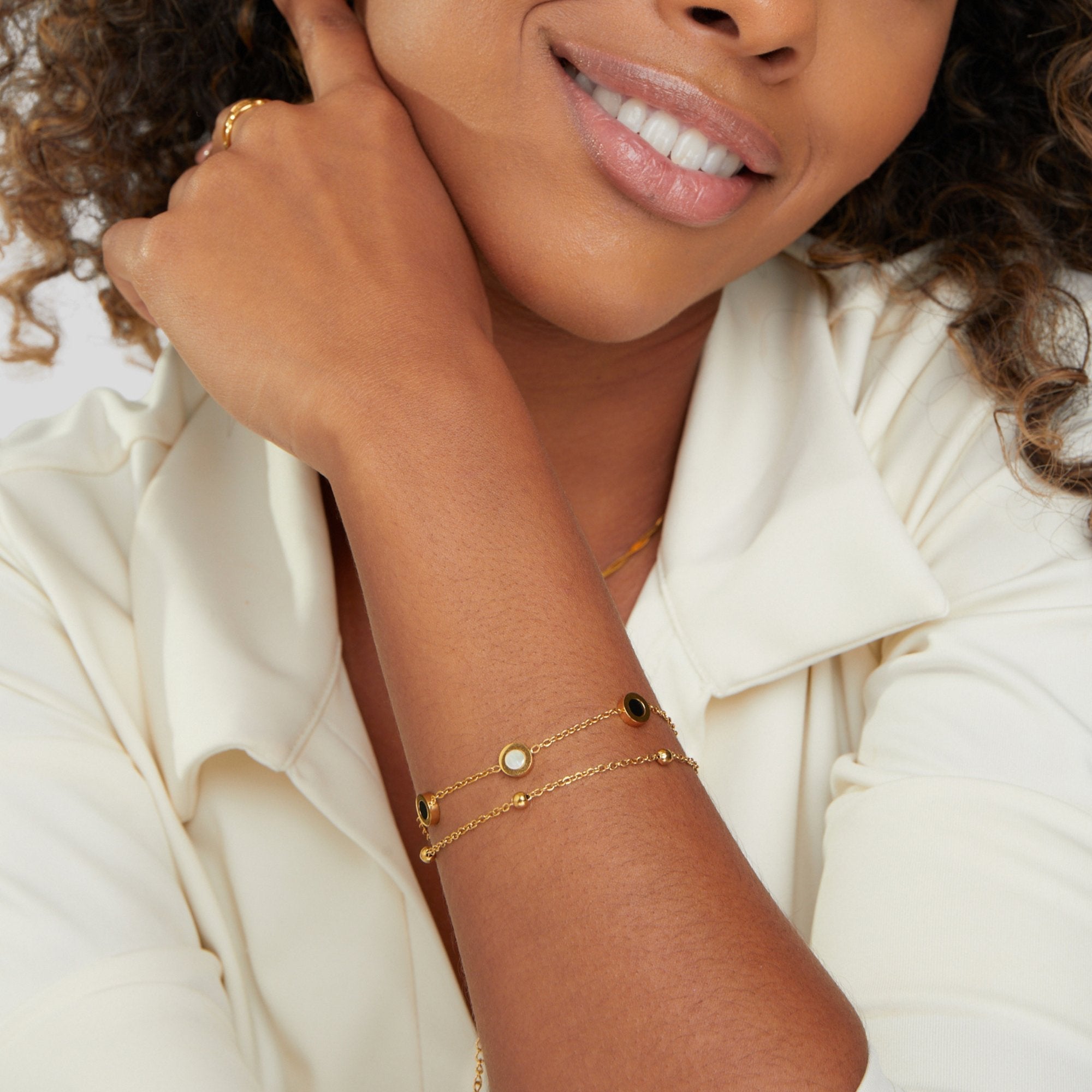 Ellery Canberra™ - Gracie | Onyx & White Stone Bracelet
