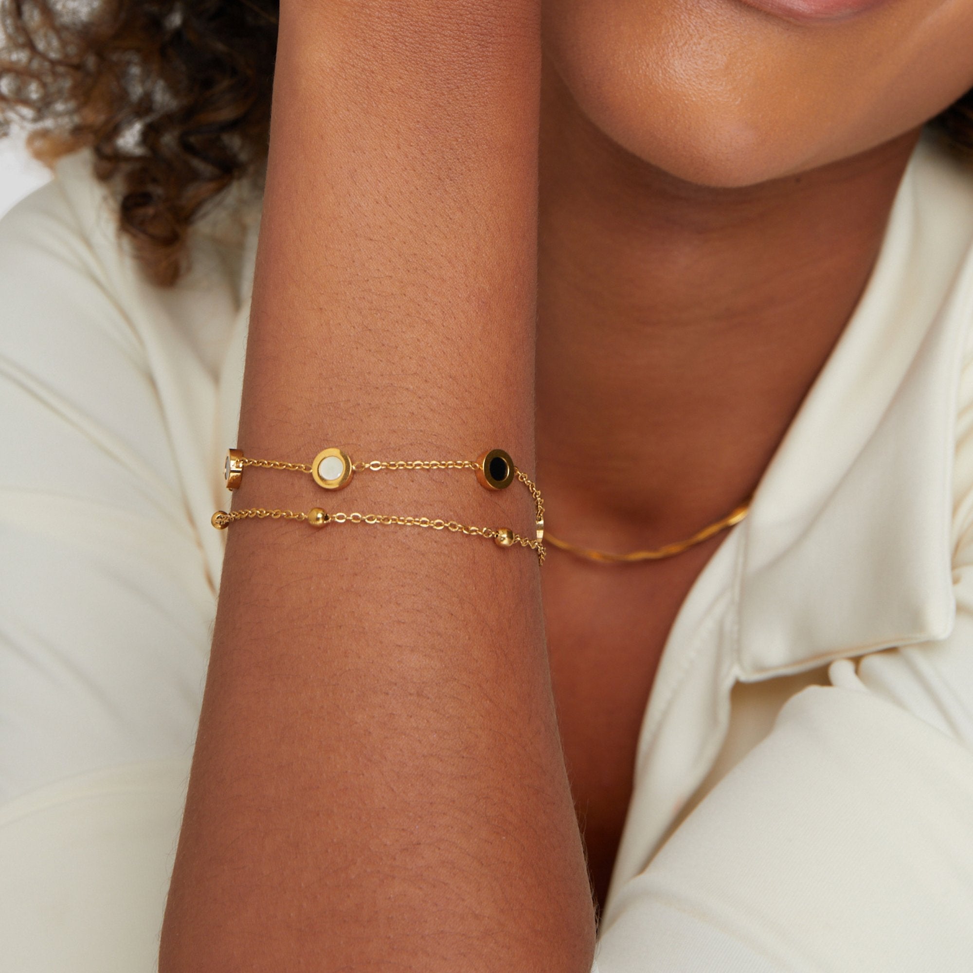 Ellery Canberra™ - Gracie | Onyx & White Stone Bracelet