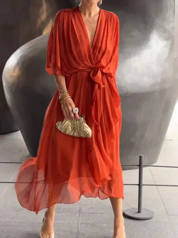 Ellery Canberra™ | Monica - Silk Chiffon Dress With V-neck